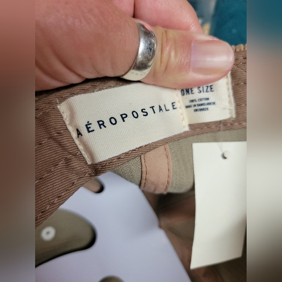 Aero women one size corduroy logo hat tan color - Picture 6 of 8